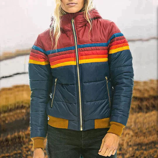 Ines | Retro-Jacke mit Fellkapuze