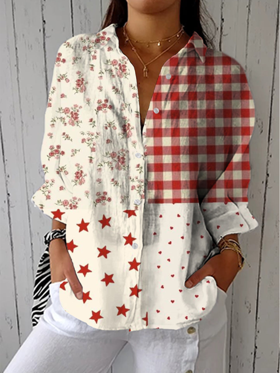 Elise - Landhaus Patchwork Bluse