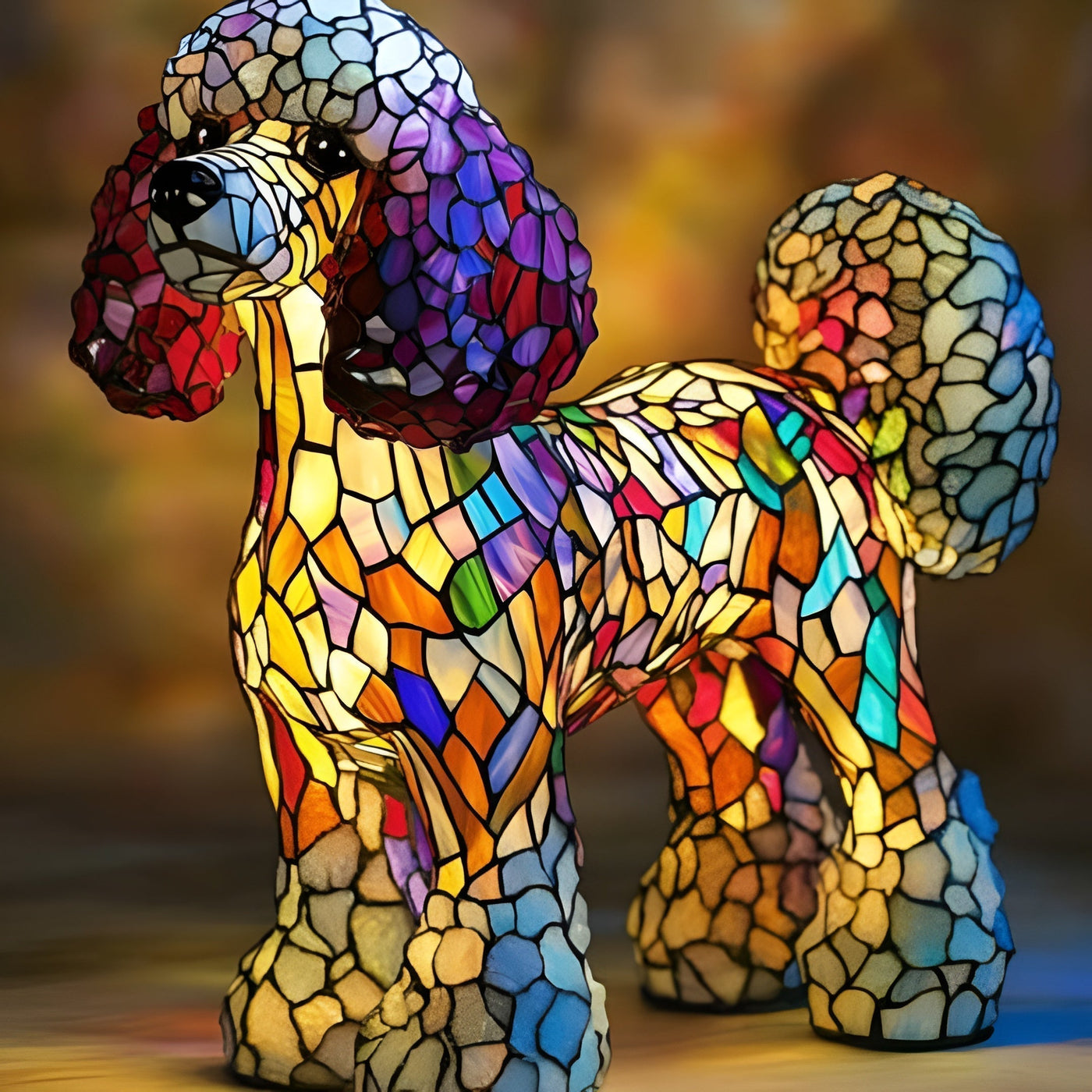Pépette – Magische Hundelampe aus farbigem Glas