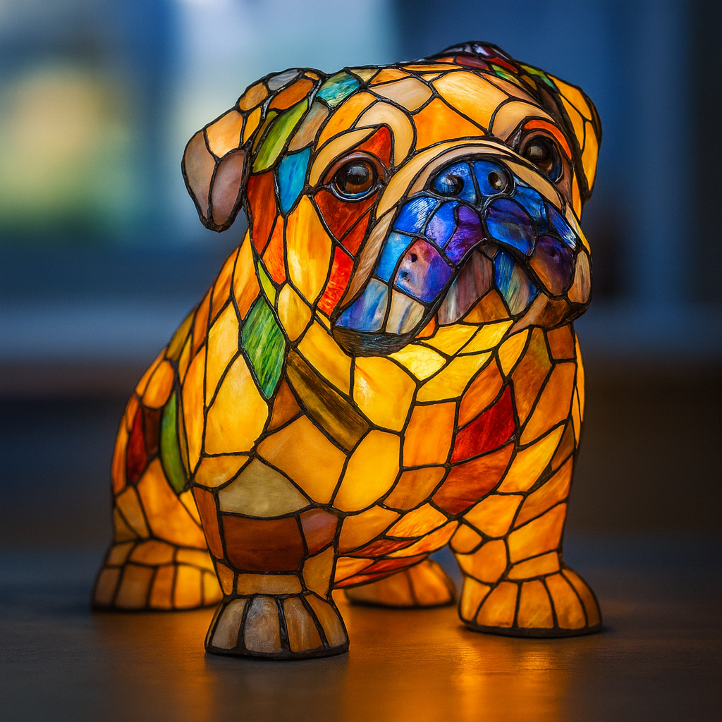 Noiraud – Magische Hundelampe aus farbigem Glas