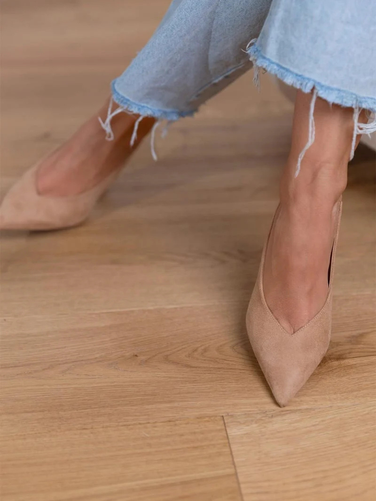 ISABELLE SPITZ-TOE SLINGBACK-HEELS