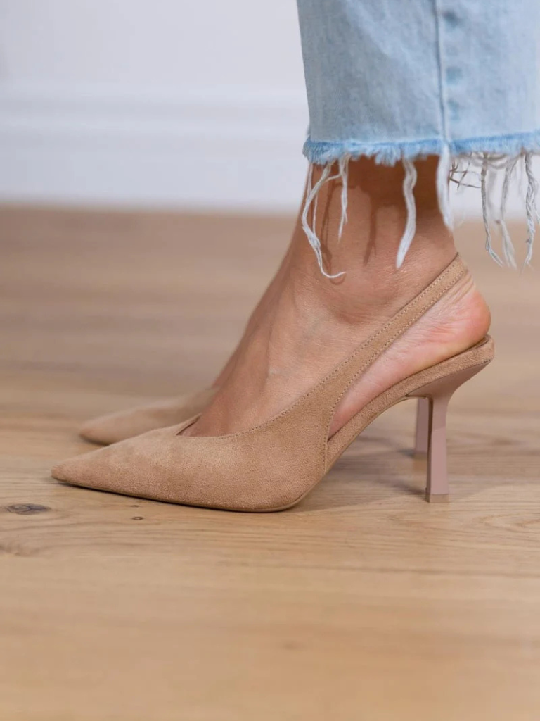 ISABELLE SPITZ-TOE SLINGBACK-HEELS