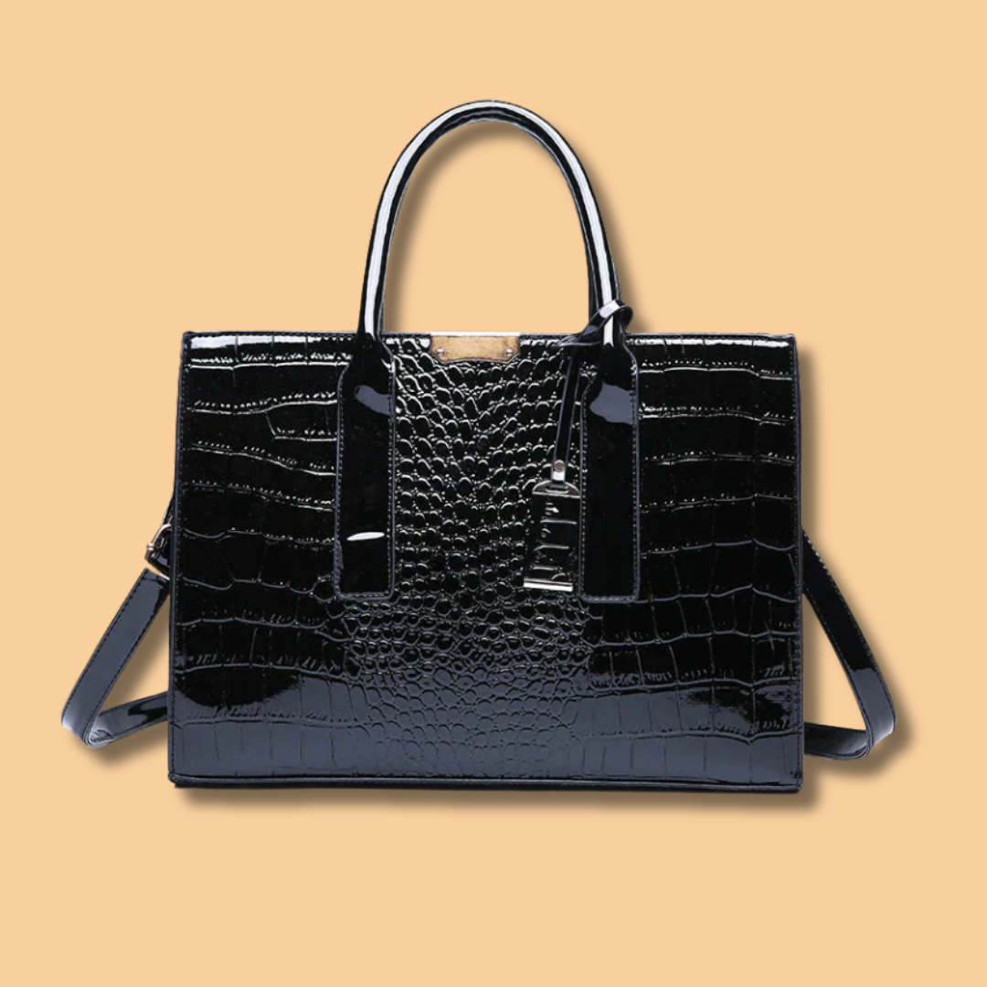 New York Krokodil-Prägung Leder Handtasche