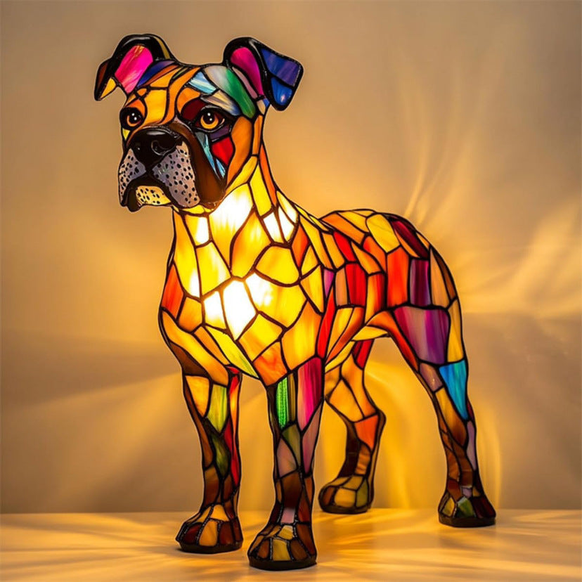 Gaston – Magische Hundelampe aus farbigem Glas