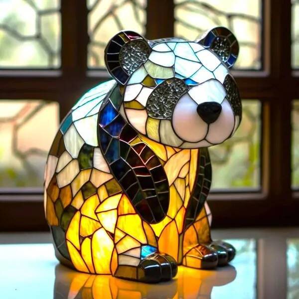 Loustic – Magische Panda-Lampe aus farbigem Glas