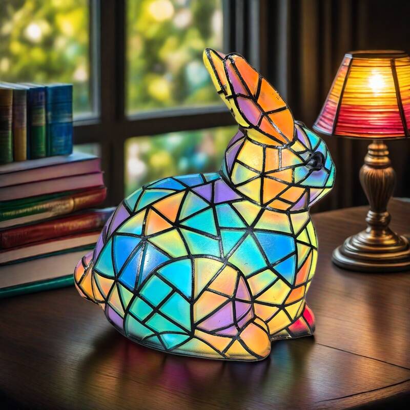 Lapinou – Magische Bunte Glaskaninchenlampe