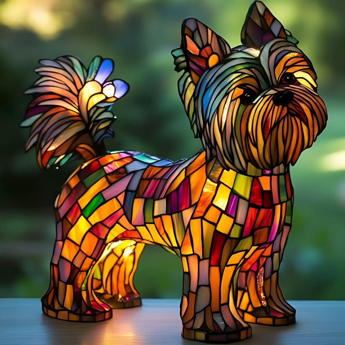 Plume – Magische Bunte Glaslampe für Hunde