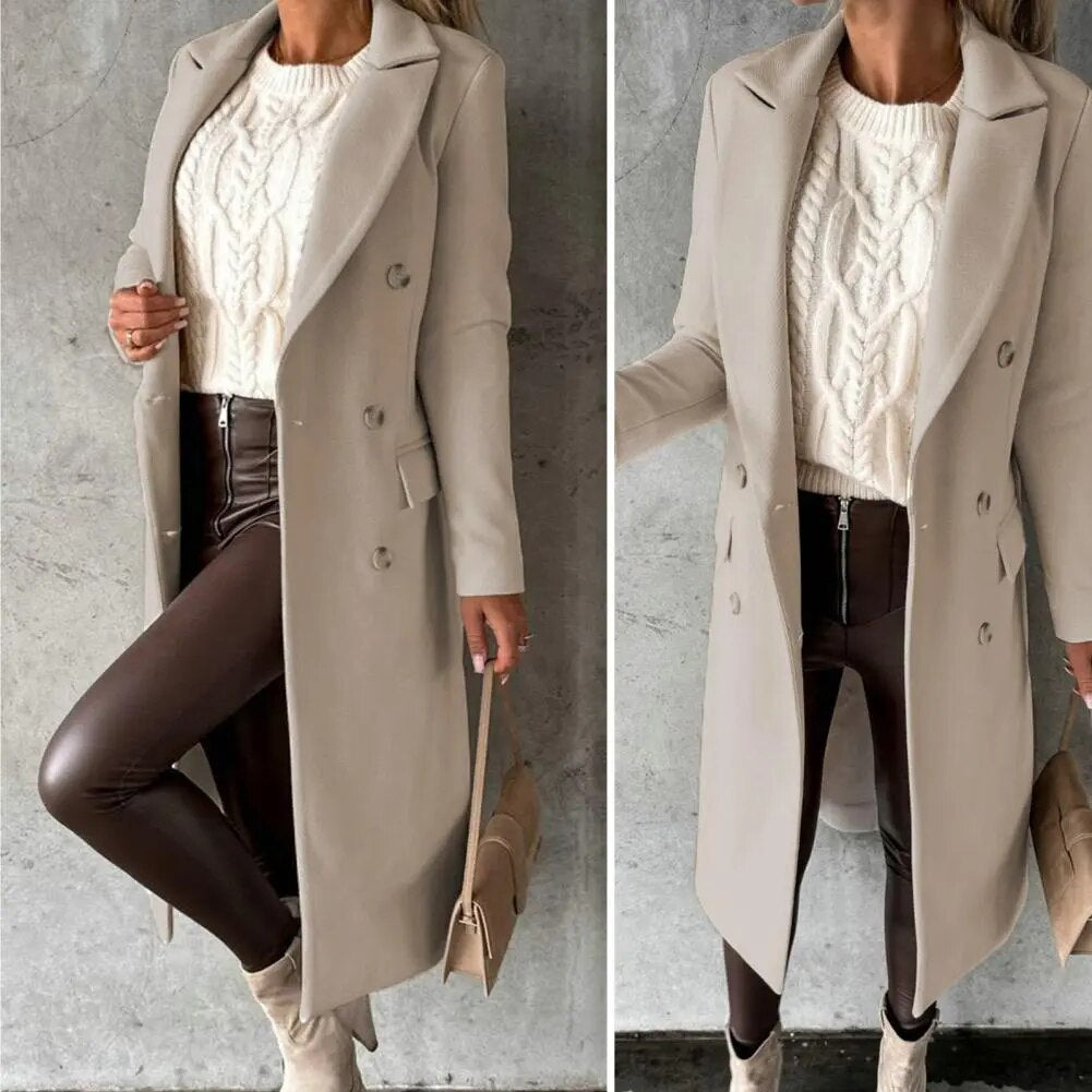 DESIREE™ | Langer Doppelreiher-Mantel