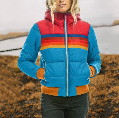 Ines | Retro-Jacke mit Fellkapuze