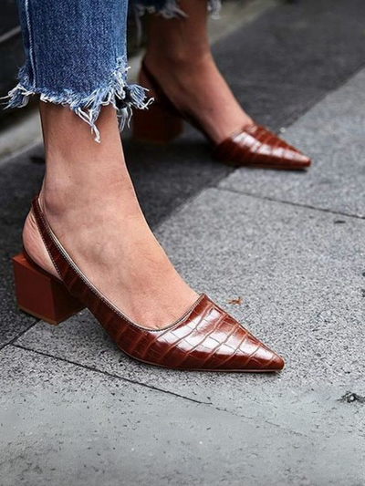 MAE CROC-EFFEKT SLINGBACK-HEELS