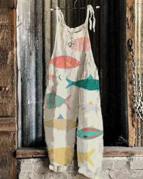 Vintage Mehrfarbiger Jumpsuit - Müheloser Stil und Bequeme Passform
