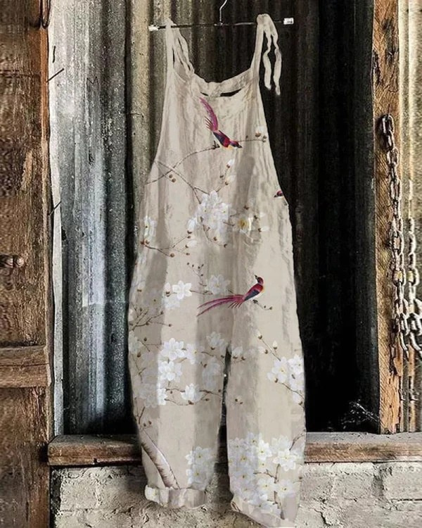 Vintage Floral Jumpsuit - Eleganter Stil und Komfort für Frauen