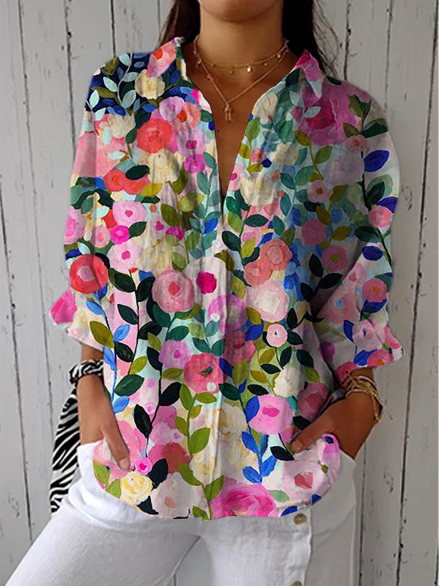 Frida - Bloom Canvas Bluse