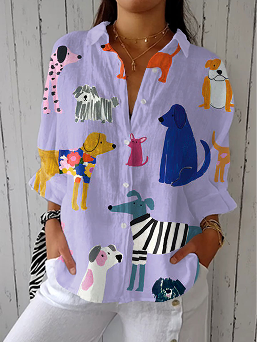 Florenz - Verspielt Hunde Bluse