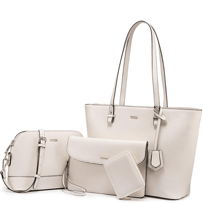 3-teilige Lederhandtasche & Umhängetasche Set