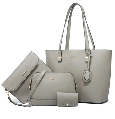 3-teilige Lederhandtasche & Umhängetasche Set