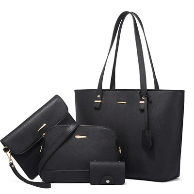 3-teilige Lederhandtasche & Umhängetasche Set