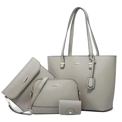 3-teilige Lederhandtasche & Umhängetasche Set