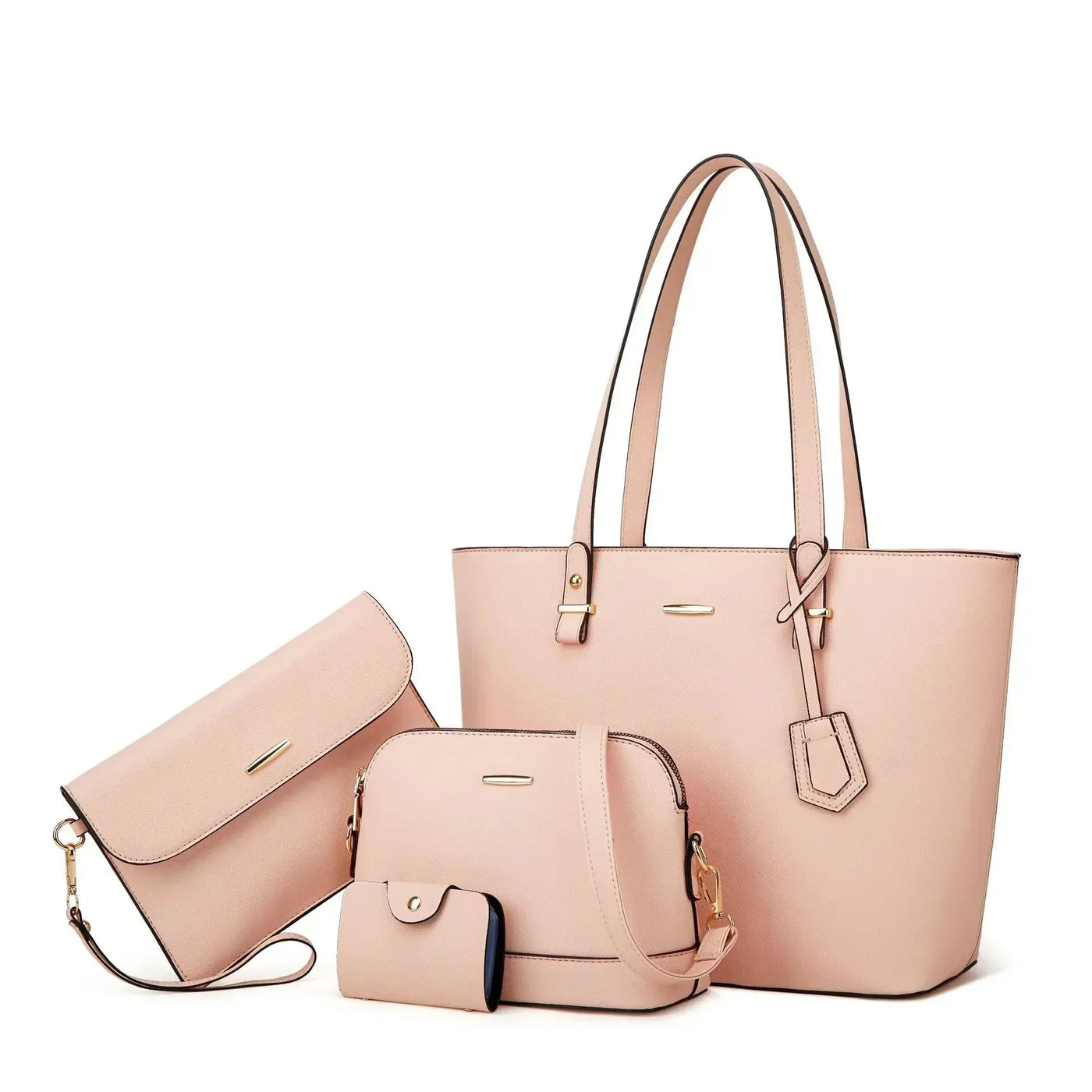 3-teilige Lederhandtasche & Umhängetasche Set