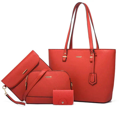 3-teilige Lederhandtasche & Umhängetasche Set