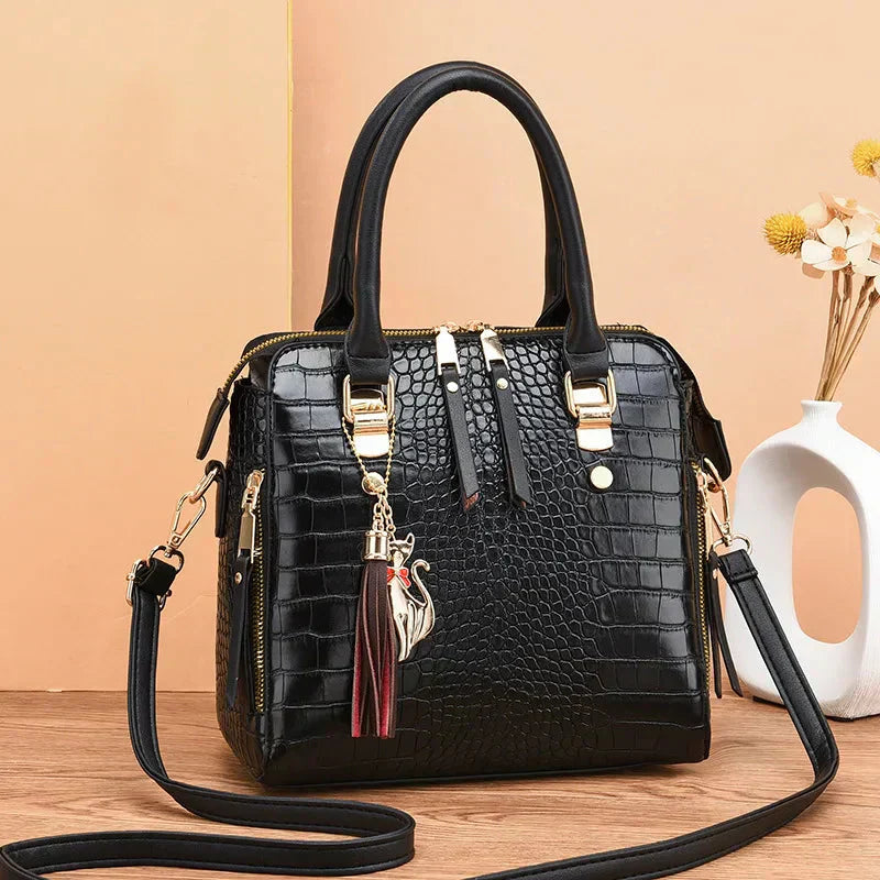 Krokodilprägung Leder Tasche