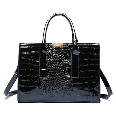 New York Krokodil-Prägung Leder Handtasche