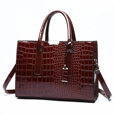 New York Krokodil-Prägung Leder Handtasche