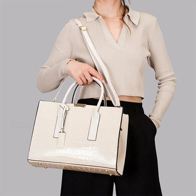 New York Krokodil-Prägung Leder Handtasche